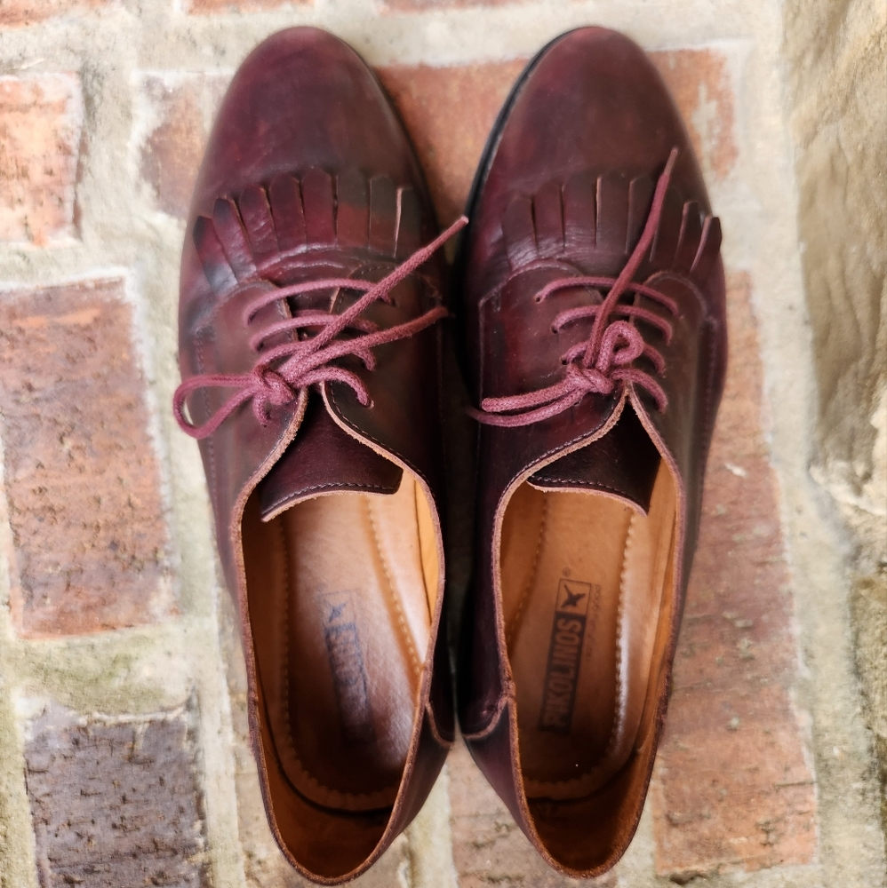 Pikolinos Preppy Oxblood Soft Leather Oxford Loafers Euro size 39